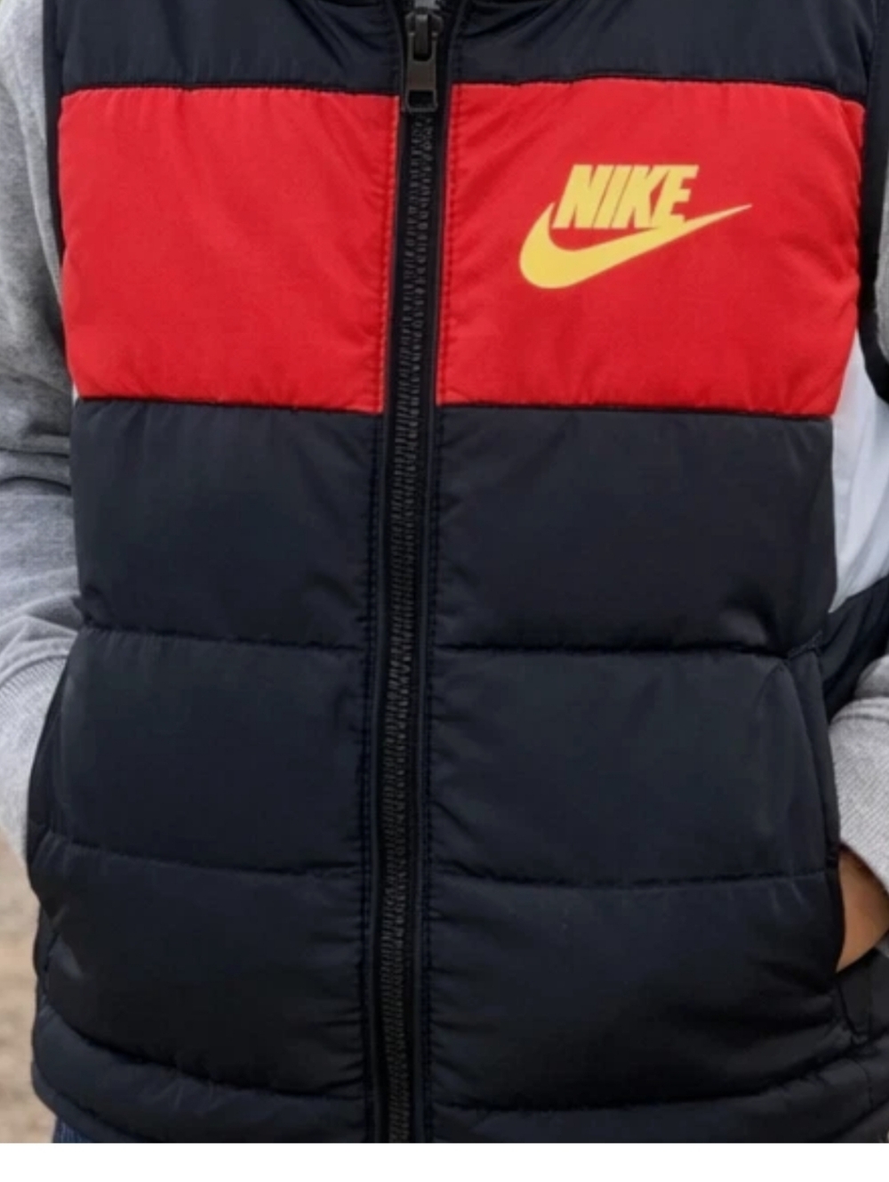 Boys 4-5 Yrs Old Zip Up Nike Puffer Jacket Vest Hiking Trails Rv Travel - Picture 2 of 6